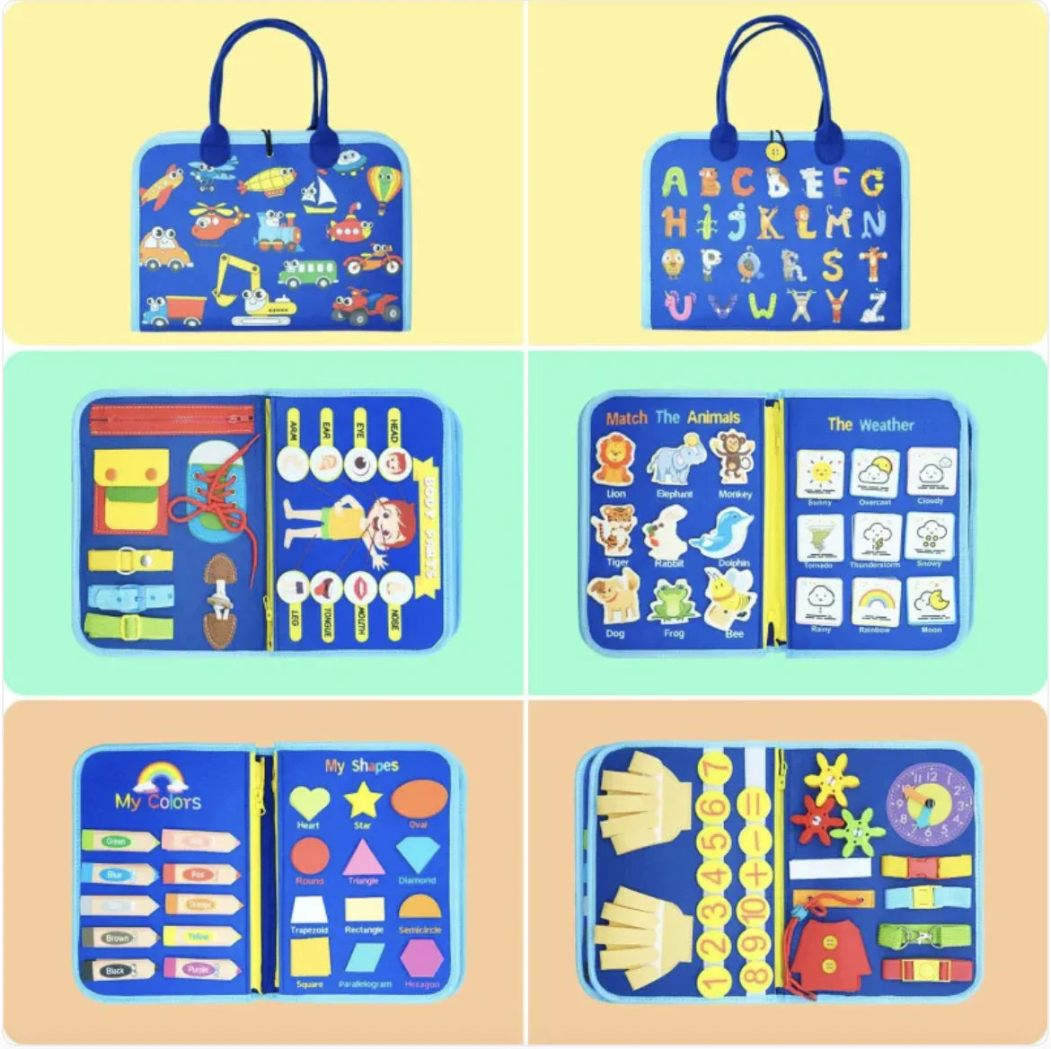 KidoCard – Children's Felt Busy Board (Early Learning & Dressing Skills Toy)