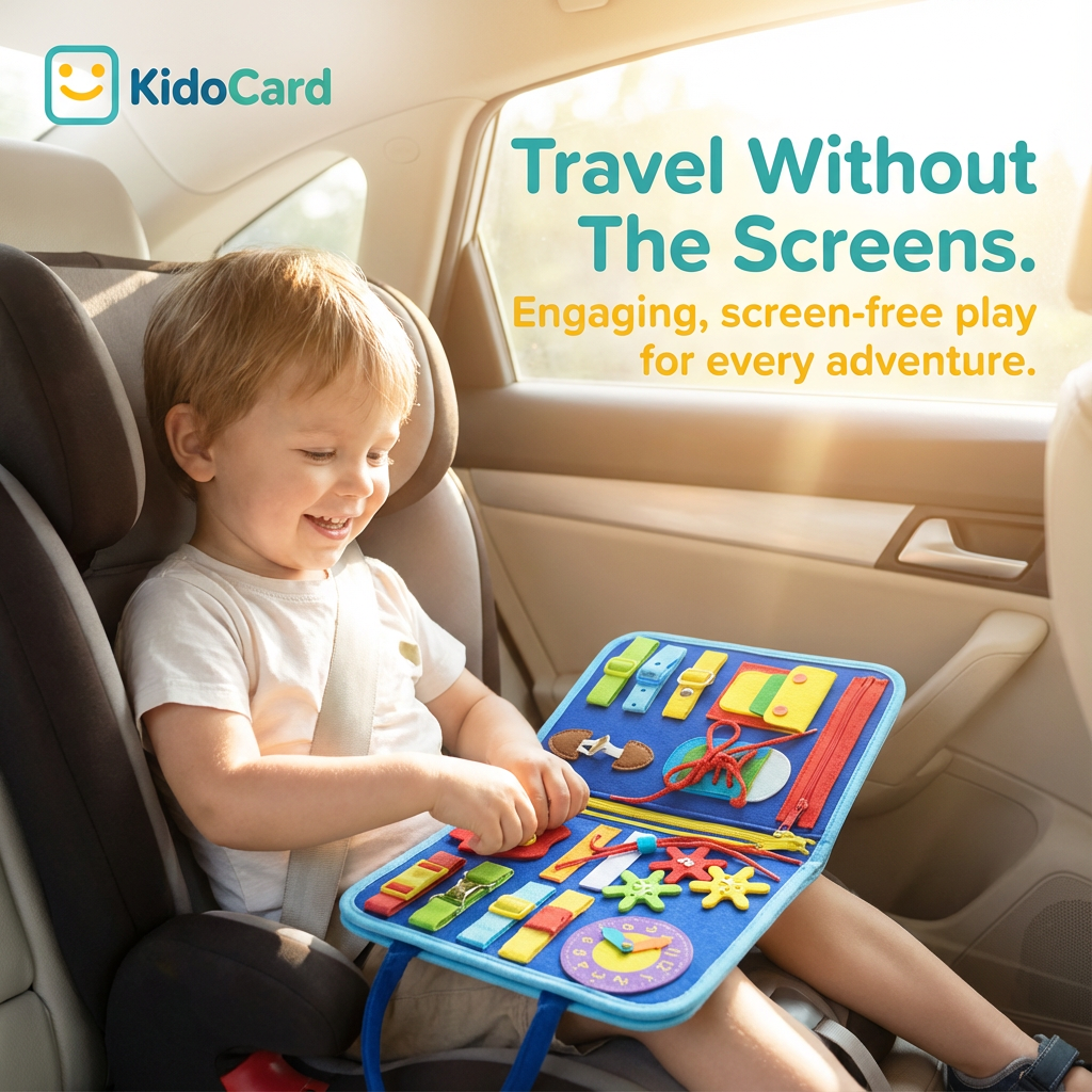 KidoCard – Children's Felt Busy Board (Early Learning & Dressing Skills Toy)